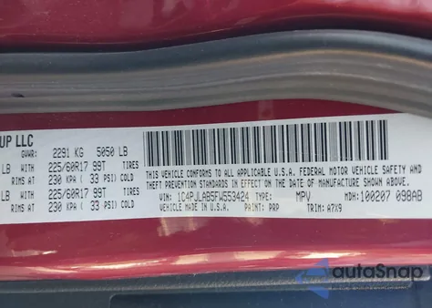 2015 Jeep Cherokee Sport from USA, damaged, VIN 1C4PJLAB5FW553424